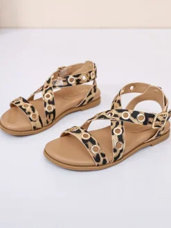 Sandalen in Beige/ Braun
