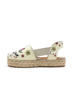Sandalen in Creme/ Bunt
