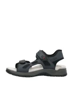 Sandalen in denim/schwarz/schwarz