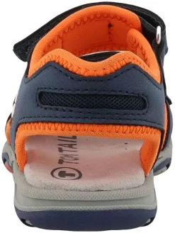 Sandalen in Dunkelblau/ Orange