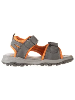 Sandalen in Grau/ Orange