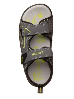 Sandalen in Grau/ Schwarz/ Gelb