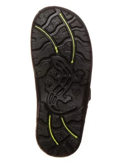 Sandalen in Grau/ Schwarz/ Gelb