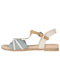 Sandalen in Hellblau/ Beige
