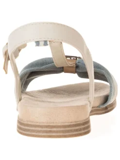 Sandalen in Hellblau/ Beige