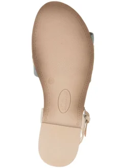 Sandalen in Hellblau/ Beige