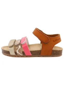 Sandalen in Hellbraun/ Bunt