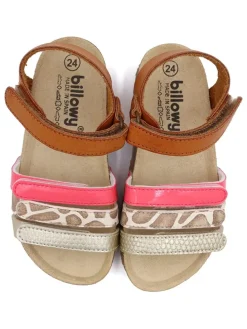 Sandalen in Hellbraun/ Bunt