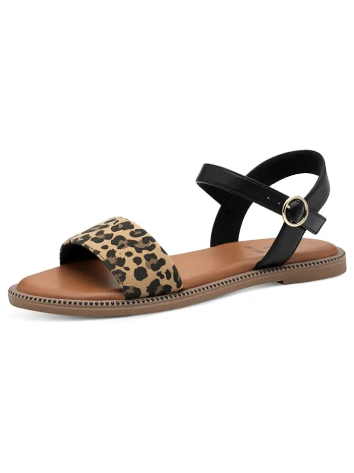 Sandalen in Hellbraun/ Schwarz