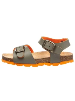 Sandalen in Khaki/ Orange