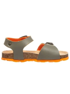 Sandalen in Khaki/ Orange