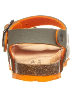 Sandalen in Khaki/ Orange