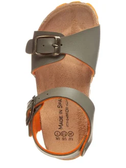 Sandalen in Khaki/ Orange