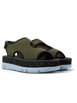 Sandalen in Khaki/ Schwarz