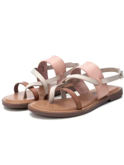 Sandalen in Rosa/ Beige