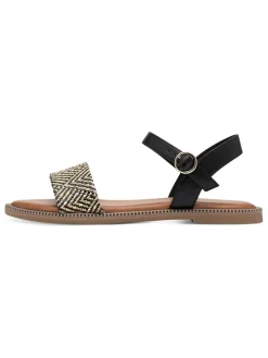 Sandalen in Schwarz/ Beige