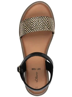 Sandalen in Schwarz/ Beige