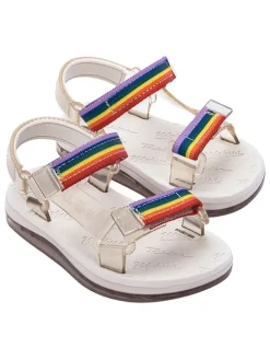 Sandalen in Weiß/ Bunt