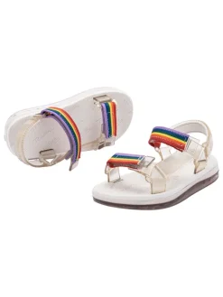 Sandalen in Weiß/ Bunt