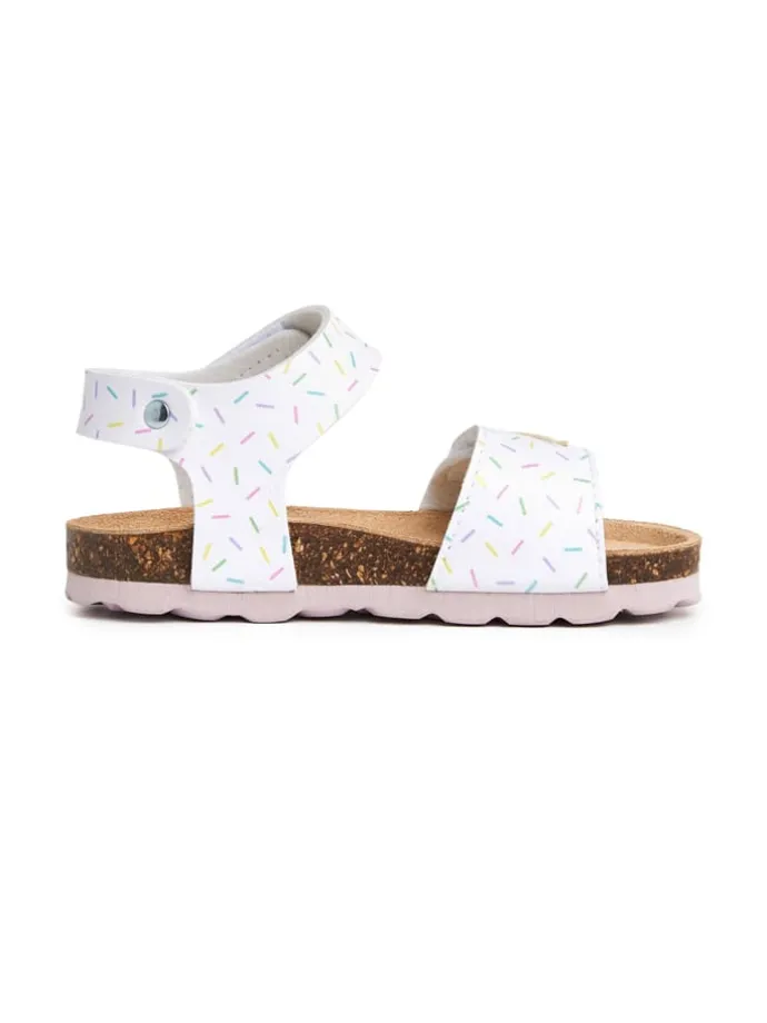 Sandalen in Weiß/ Bunt