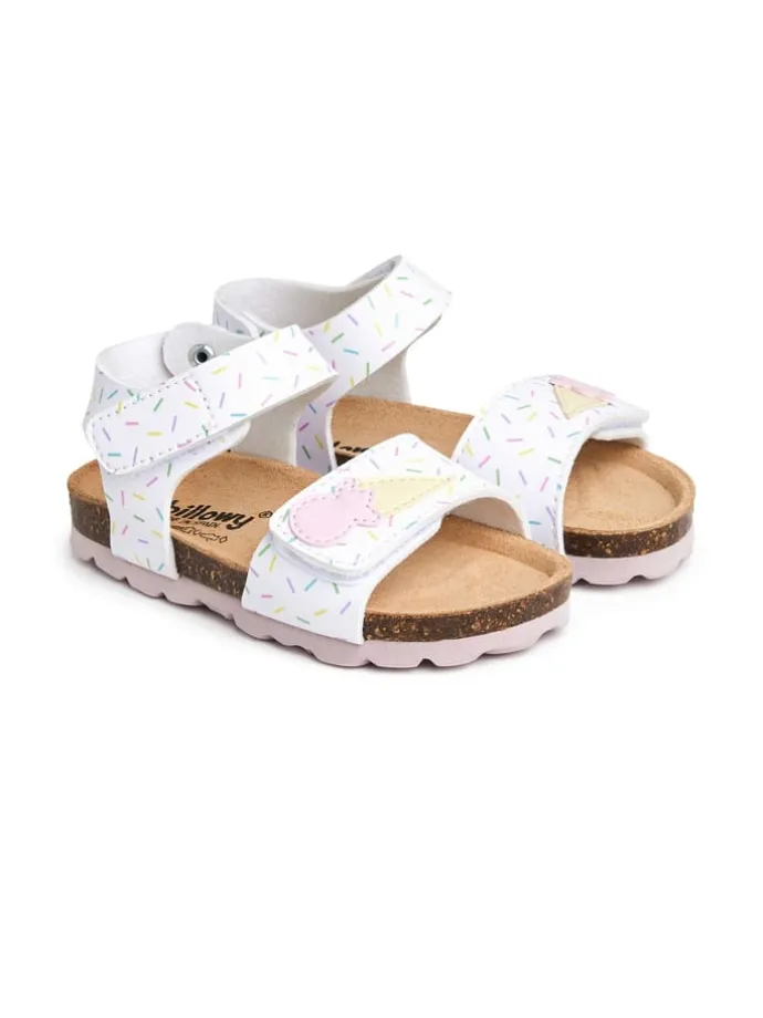 Sandalen in Weiß/ Bunt