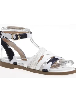 Sandalen in Weiß/ Schwarz