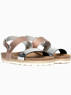 Sandalen "Leila" in Silber/ Bronze