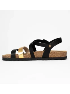 Sandalen "Marte" in Schwarz/ Gold