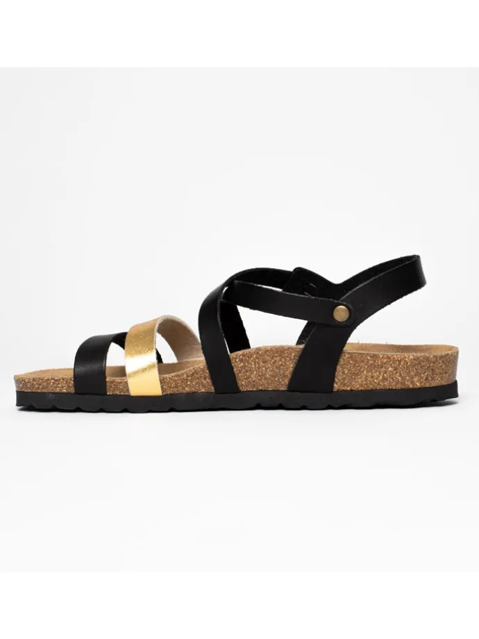 Sandalen "Marte" in Schwarz/ Gold