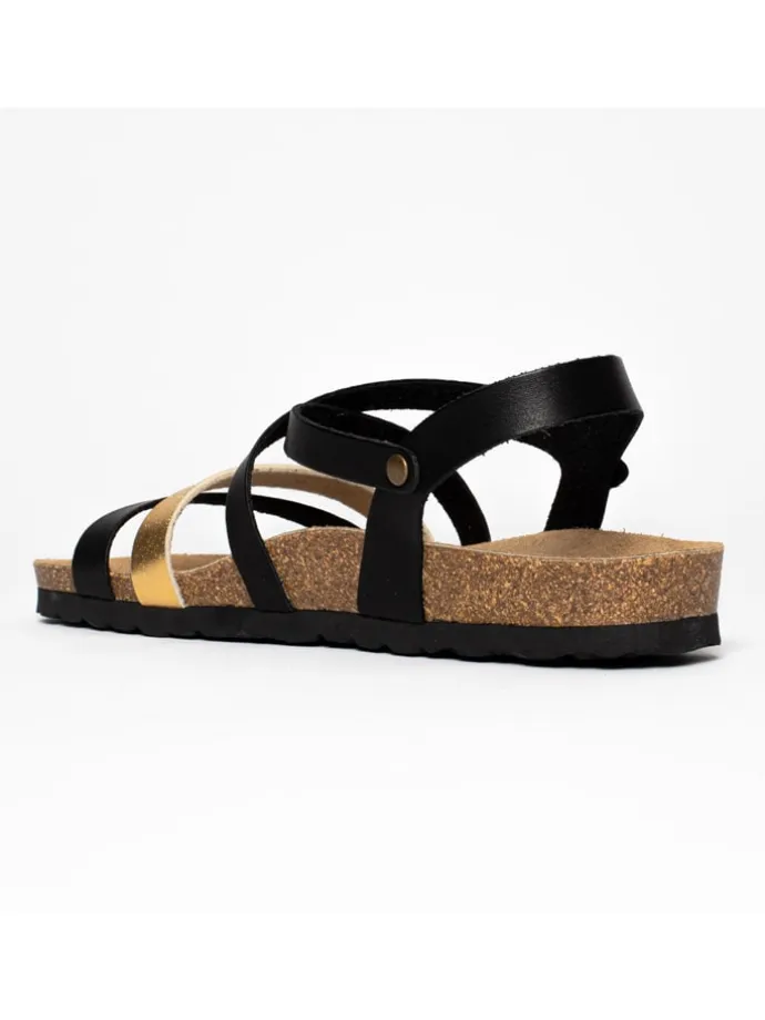 Sandalen "Marte" in Schwarz/ Gold