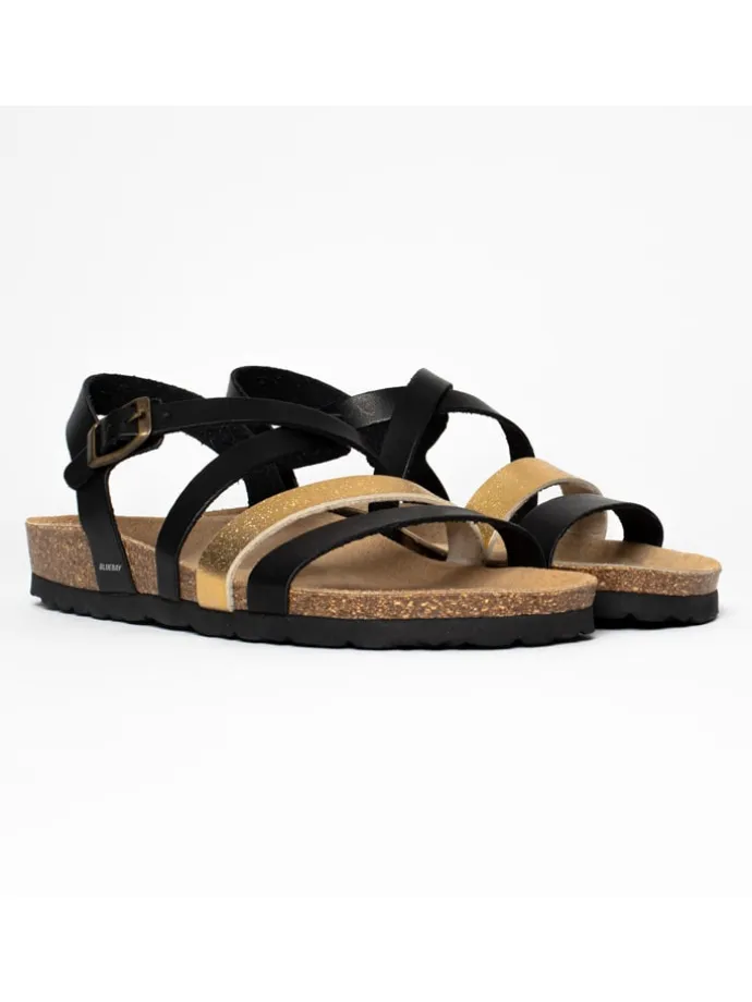 Sandalen "Marte" in Schwarz/ Gold