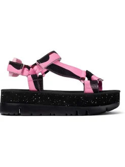 Sandaletten in Schwarz/ Rosa