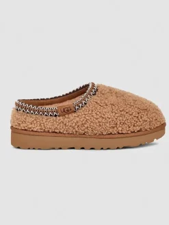 Schaffell-Hausschuhe "Tasman Maxi Curly" in Hellbraun