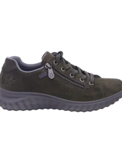 Schnürschuhe in khaki/moor