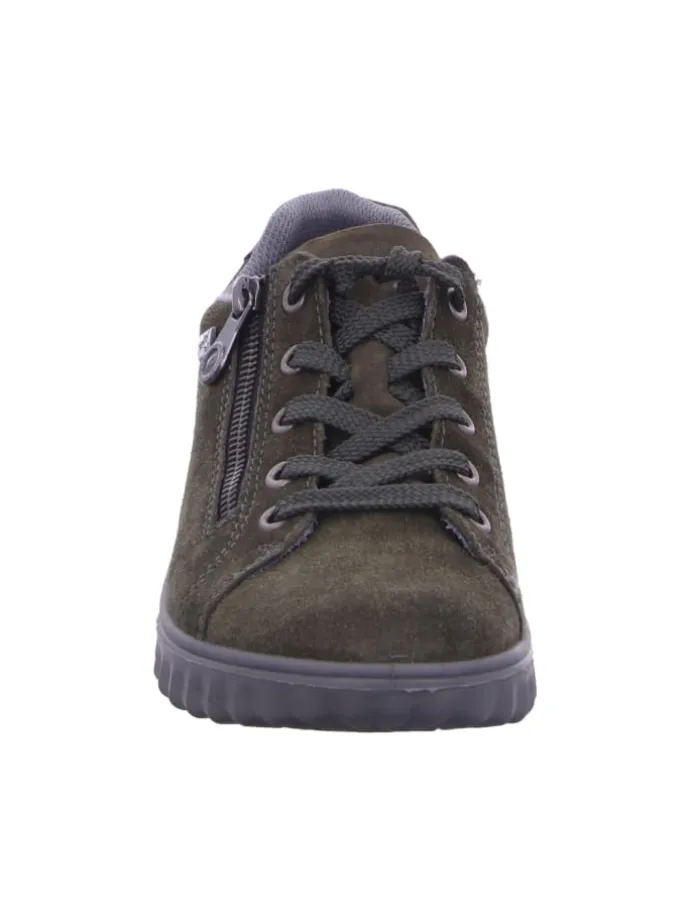 Schnürschuhe in khaki/moor