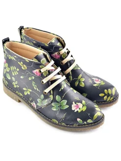 Schnürschuhe in Schwarz/ Bunt