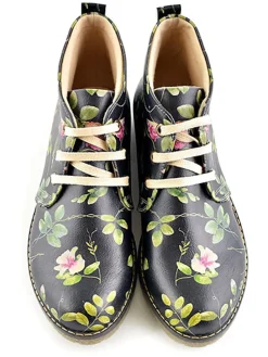 Schnürschuhe in Schwarz/ Bunt