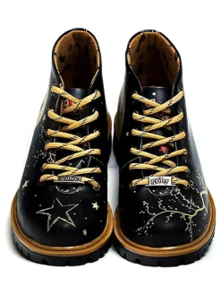 Schnürschuhe in Schwarz/ Bunt