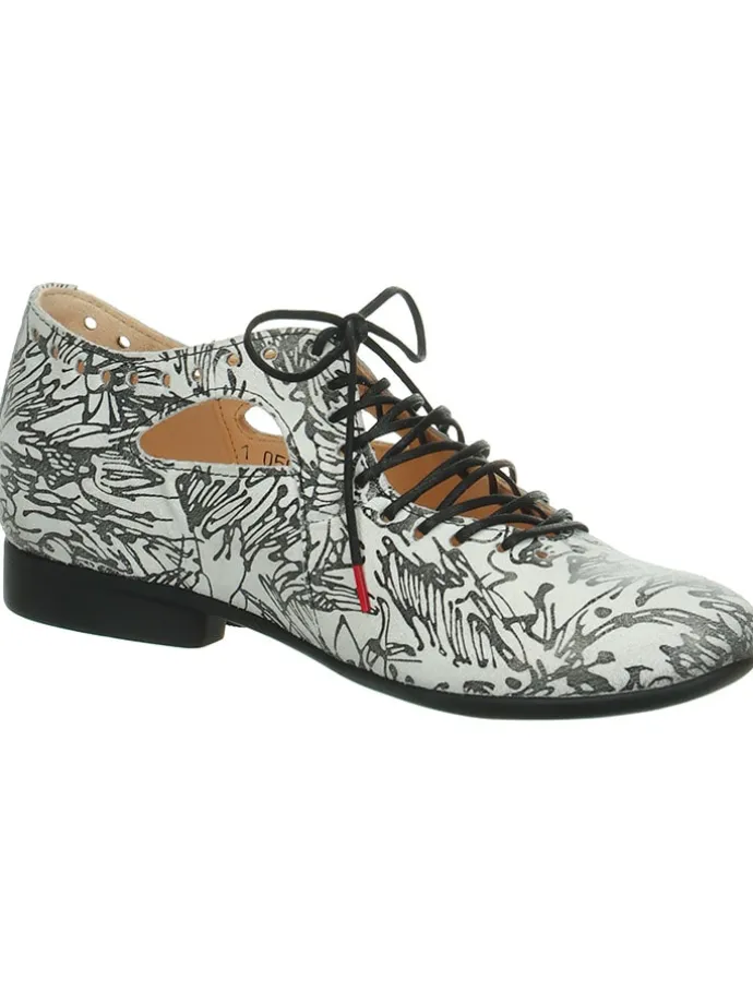 Schnürschuhe in Weiß/ Schwarz