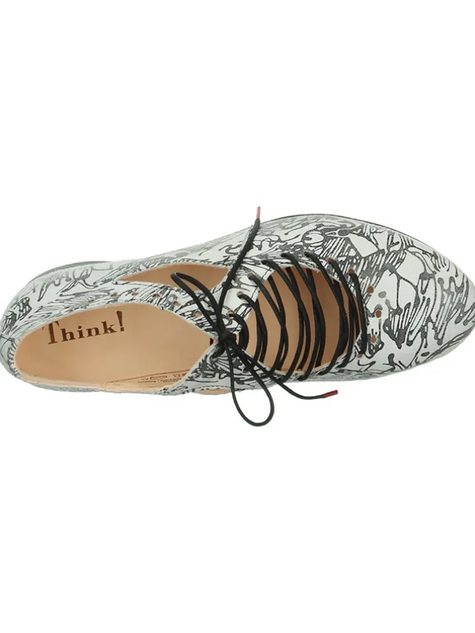 Schnürschuhe in Weiß/ Schwarz