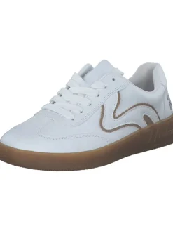 Schnürschuhe in weiss/camel