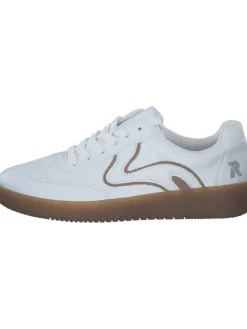 Schnürschuhe in weiss/camel