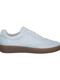 Schnürschuhe in weiss/camel