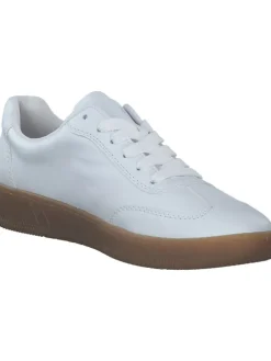 Schnürschuhe in weiss/camel