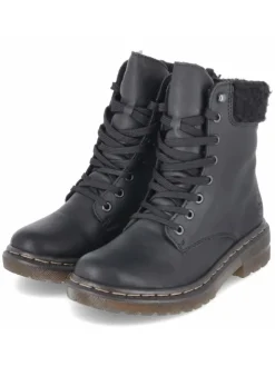 Schnürstiefel in schwarz