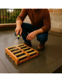 Schuhabstreifer in Braun/ Schwarz