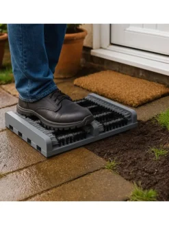 Schuhabstreifer in Grau/ Schwarz