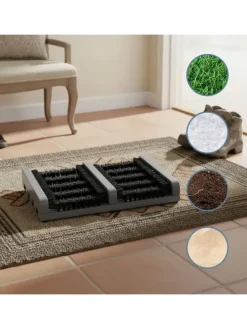 Schuhabstreifer in Grau/ Schwarz