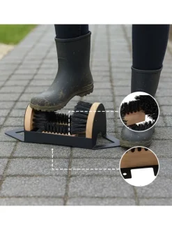 Schuhabstreifer in Schwarz/ Natur