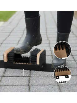 Schuhabstreifer in Schwarz/ Natur